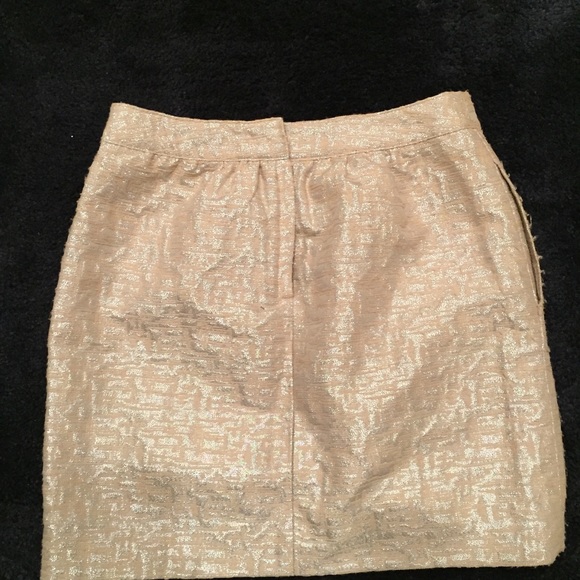LOFT mini skirt | Gold Metallic Mini Skirt | Holiday Party Cocktail Skirt - Picture 2 of 7